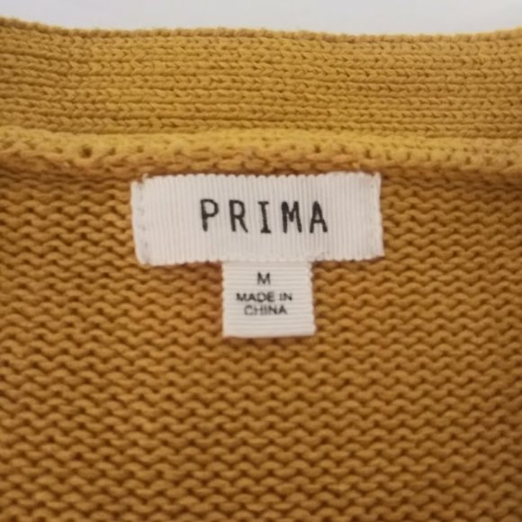 Prima women's size M yellow chunky button up sweater - Picture 14 of 14